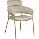 Meridian Yara Stone Velvet Dining Chair IMAGE 3