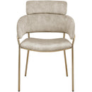Meridian Yara Stone Velvet Dining Chair IMAGE 4