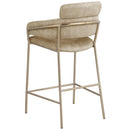 Meridian Yara Beige Velvet Counter Stool IMAGE 2