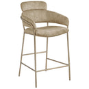 Meridian Yara Beige Velvet Counter Stool IMAGE 3