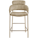 Meridian Yara Beige Velvet Counter Stool IMAGE 4