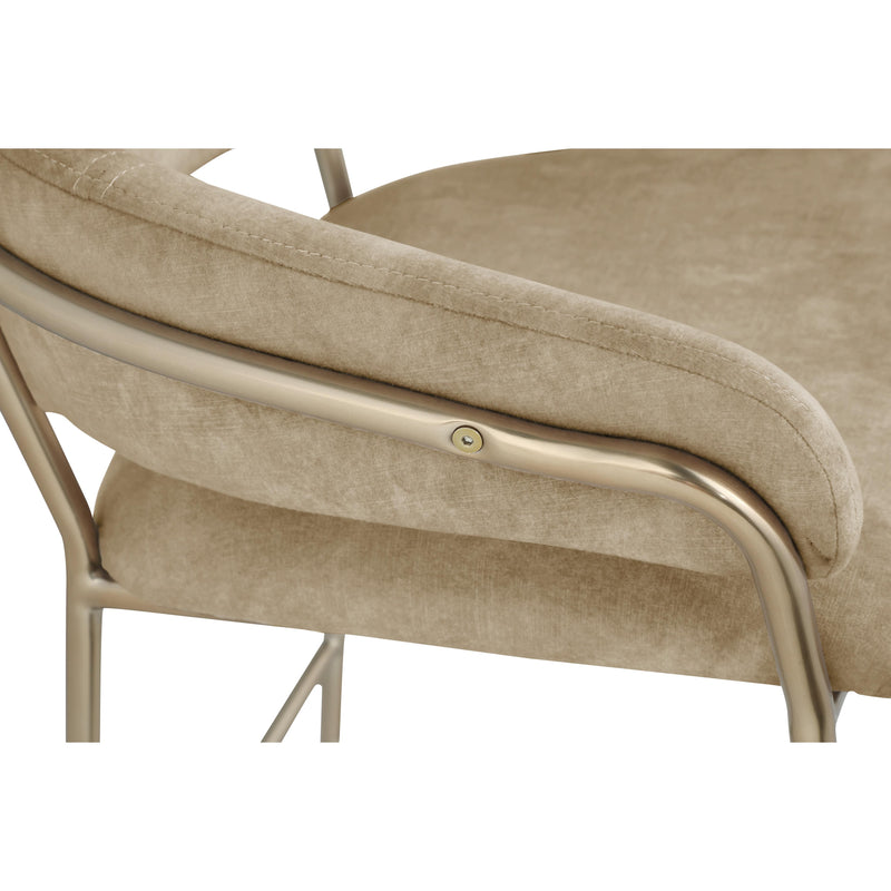 Meridian Yara Beige Velvet Counter Stool IMAGE 5