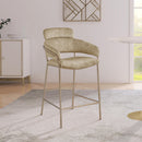 Meridian Yara Beige Velvet Counter Stool IMAGE 6