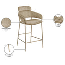 Meridian Yara Beige Velvet Counter Stool IMAGE 7