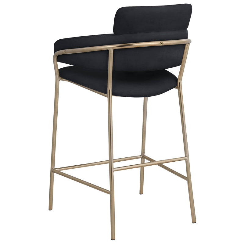 Meridian Yara Black Velvet Counter Stool IMAGE 2