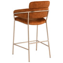 Meridian Yara Cognac Velvet Counter Stool IMAGE 2