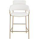 Meridian Yara Cream Vegan Leather Counter Stool IMAGE 4