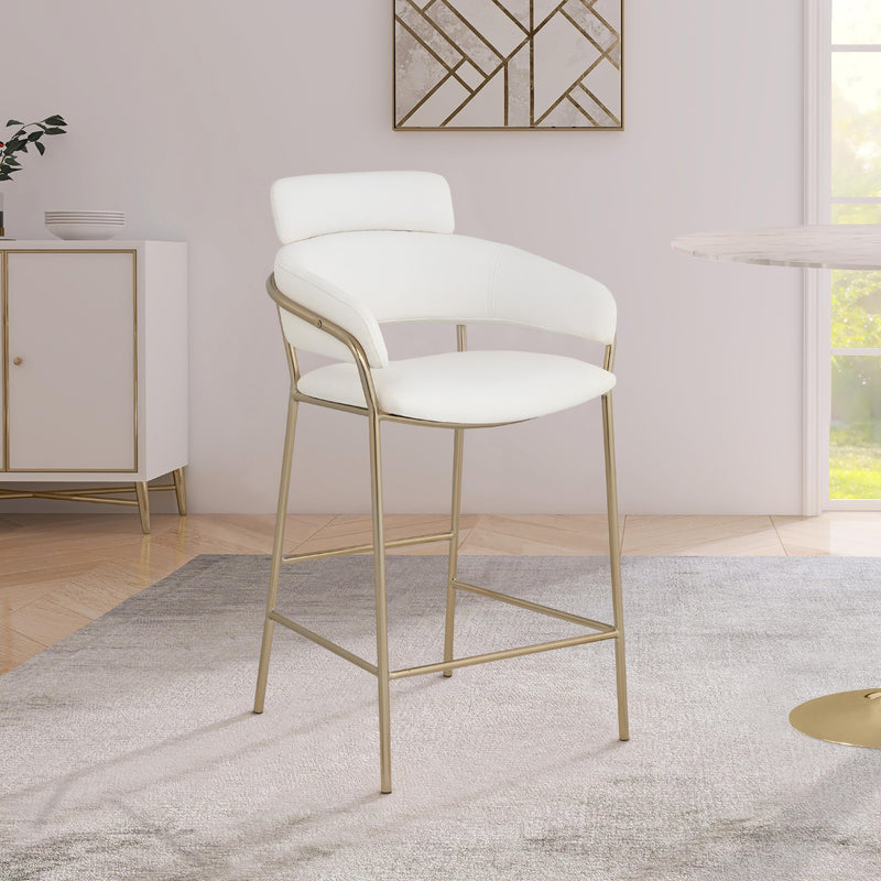 Meridian Yara Cream Vegan Leather Counter Stool IMAGE 6