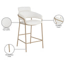 Meridian Yara Cream Vegan Leather Counter Stool IMAGE 7