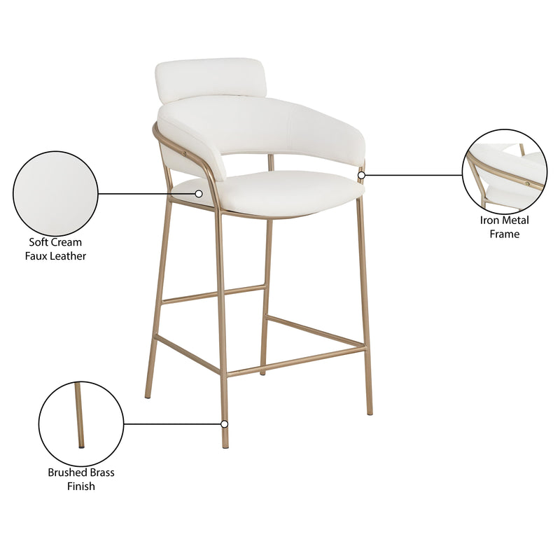 Meridian Yara Cream Vegan Leather Counter Stool IMAGE 7