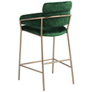 Meridian Yara Green Velvet Counter Stool IMAGE 2