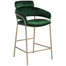 Meridian Yara Green Velvet Counter Stool IMAGE 3