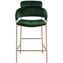 Meridian Yara Green Velvet Counter Stool IMAGE 4