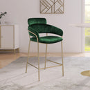 Meridian Yara Green Velvet Counter Stool IMAGE 6