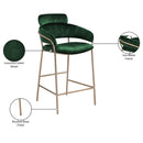 Meridian Yara Green Velvet Counter Stool IMAGE 7