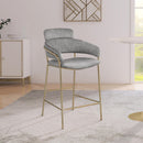 Meridian Yara Grey Velvet Counter Stool IMAGE 6