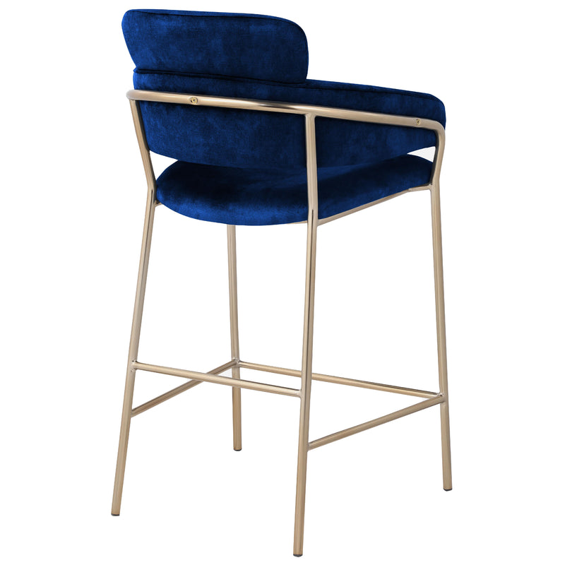 Meridian Yara Navy Velvet Counter Stool IMAGE 2