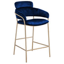 Meridian Yara Navy Velvet Counter Stool IMAGE 3