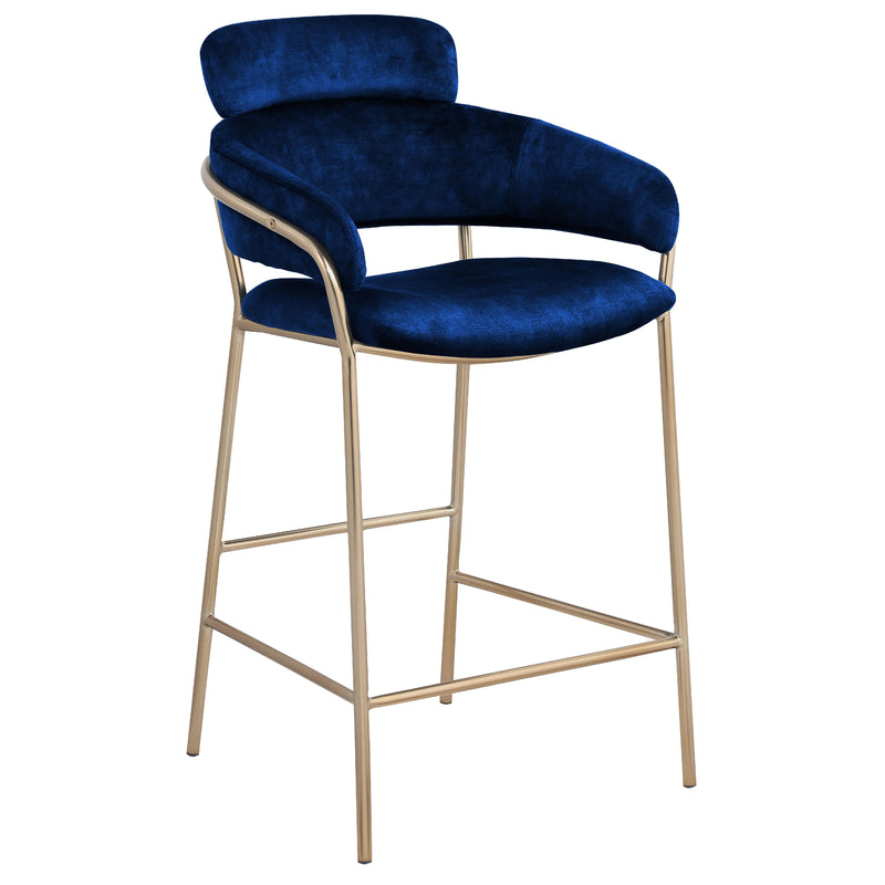 Meridian Yara Navy Velvet Counter Stool IMAGE 3