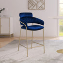 Meridian Yara Navy Velvet Counter Stool IMAGE 6