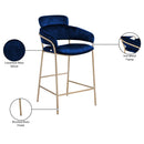 Meridian Yara Navy Velvet Counter Stool IMAGE 7