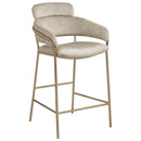 Meridian Yara Stone Velvet Counter Stool IMAGE 3