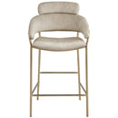 Meridian Yara Stone Velvet Counter Stool IMAGE 4