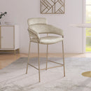 Meridian Yara Stone Velvet Counter Stool IMAGE 6