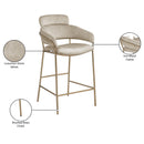 Meridian Yara Stone Velvet Counter Stool IMAGE 7