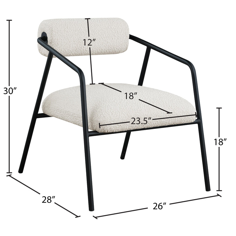 Meridian Carly Cream Fabric Accent Chair IMAGE 6