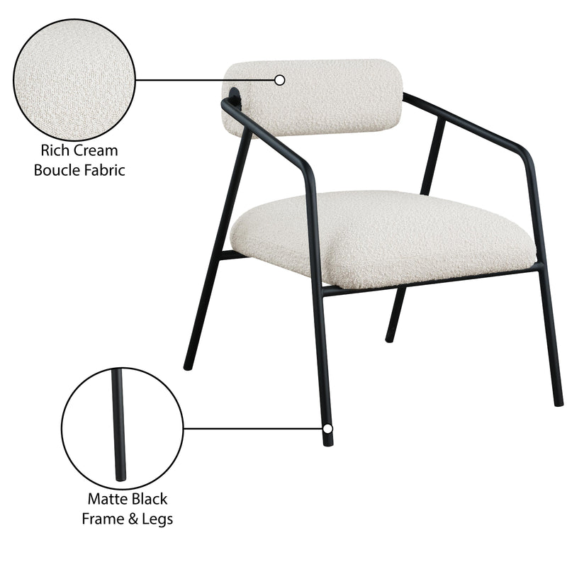 Meridian Carly Cream Fabric Accent Chair IMAGE 7