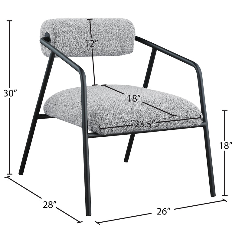 Meridian Carly Grey Fabric Accent Chair IMAGE 6
