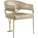 Meridian Madelyn Beige Velvet Dining Chair IMAGE 3
