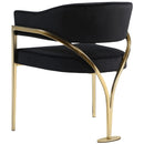 Meridian Madelyn Black Velvet Dining Chair IMAGE 2