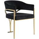 Meridian Madelyn Black Velvet Dining Chair IMAGE 3