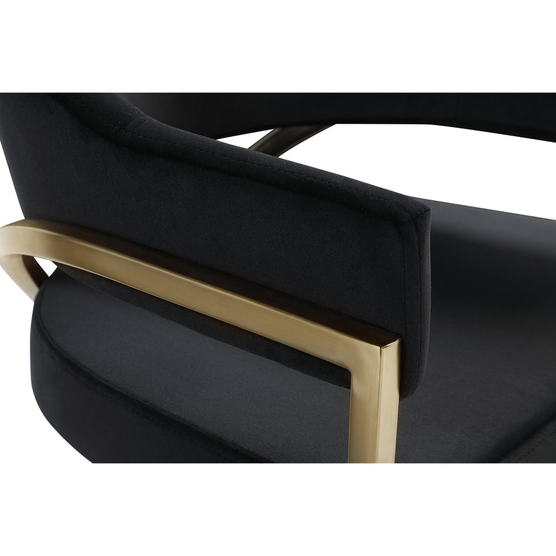 Meridian Madelyn Black Velvet Dining Chair IMAGE 5