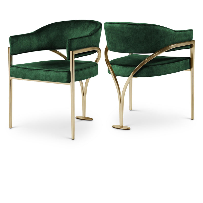 Meridian Madelyn Green Velvet Dining Chair IMAGE 1