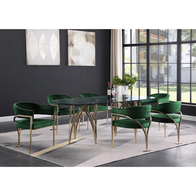 Meridian Madelyn Green Velvet Dining Chair IMAGE 6