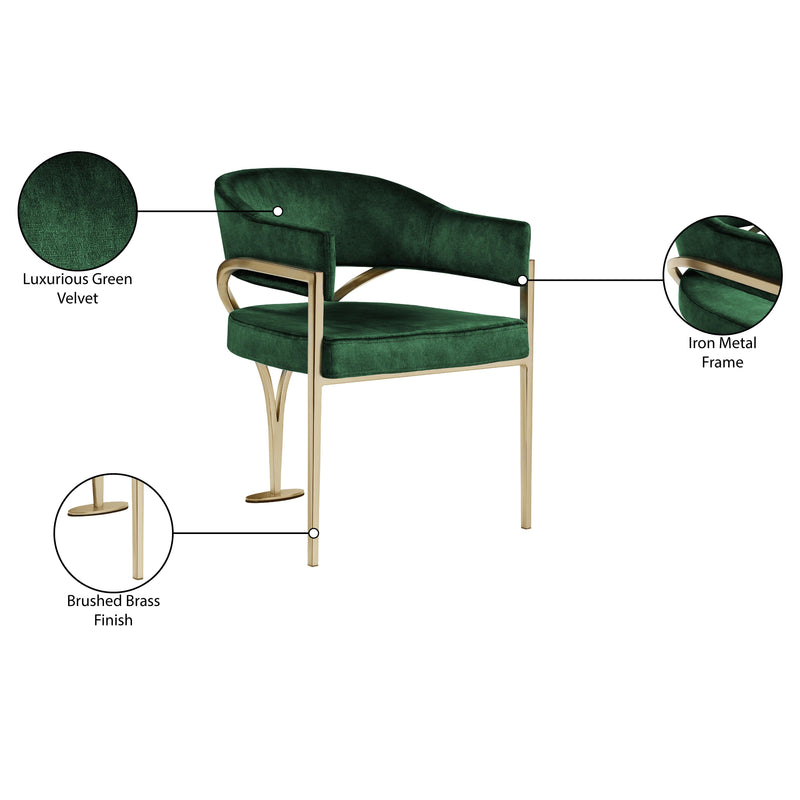 Meridian Madelyn Green Velvet Dining Chair IMAGE 7