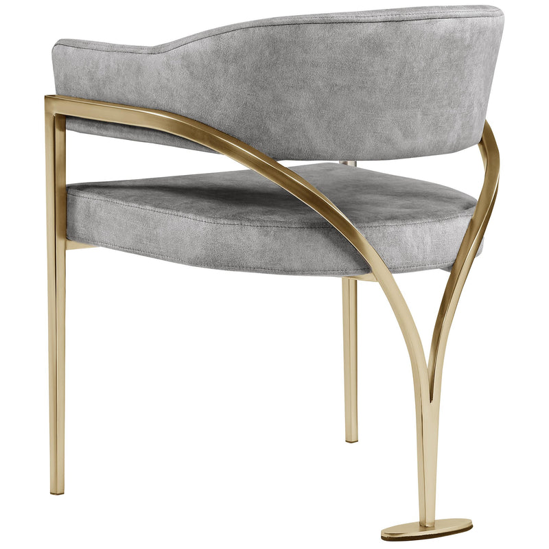 Meridian Madelyn Grey Velvet Dining Chair IMAGE 2