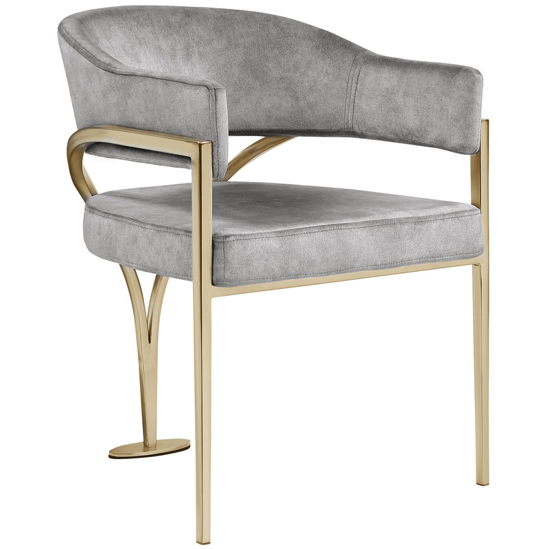 Meridian Madelyn Grey Velvet Dining Chair IMAGE 3