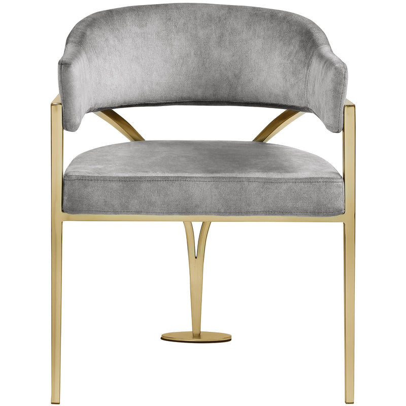 Meridian Madelyn Grey Velvet Dining Chair IMAGE 4