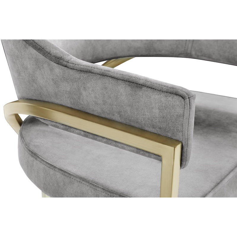 Meridian Madelyn Grey Velvet Dining Chair IMAGE 5