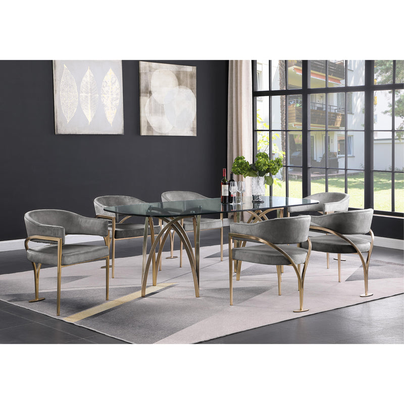 Meridian Madelyn Grey Velvet Dining Chair IMAGE 6