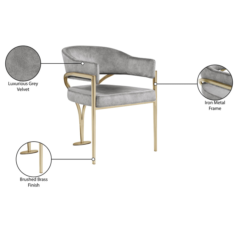 Meridian Madelyn Grey Velvet Dining Chair IMAGE 7