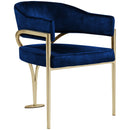 Meridian Madelyn Navy Velvet Dining Chair IMAGE 3