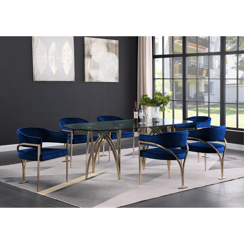 Meridian Madelyn Navy Velvet Dining Chair IMAGE 6