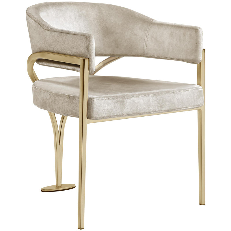 Meridian Madelyn Stone Velvet Dining Chair IMAGE 3