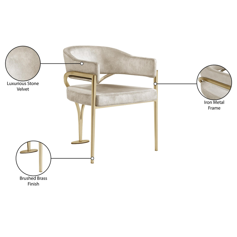 Meridian Madelyn Stone Velvet Dining Chair IMAGE 7