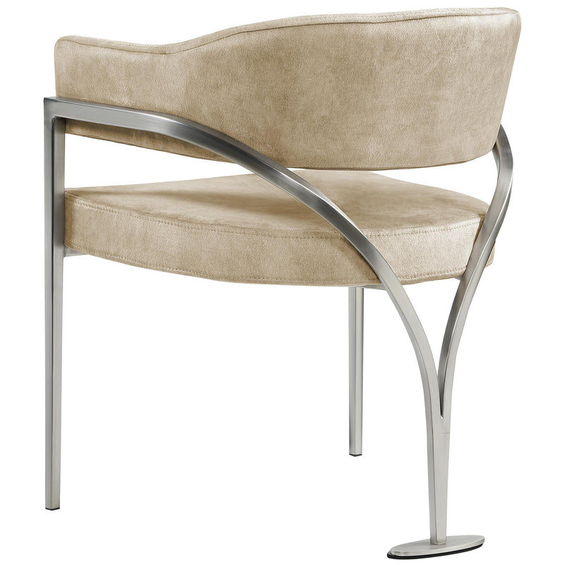 Meridian Madelyn Beige Velvet Dining Chair IMAGE 2
